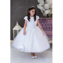 HANDMADE WHITE FIRST HOLY COMMUNION DRESS STYLE T-961