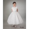 JOAN CALABRESE WHITE TEA-LENGTH FIRST HOLY COMMUNION DRESS STYLE PJ-03