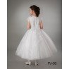 JOAN CALABRESE WHITE TEA-LENGTH FIRST HOLY COMMUNION DRESS STYLE PJ-03