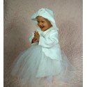 Linen Christening Snowflake Outfit