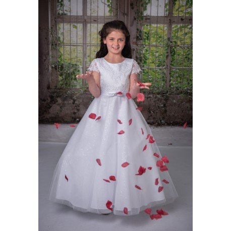 Sweetie Pie First Holy Communion White Dress & Veil Style 4038