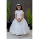 JOAN CALABRESE WHITE TEA-LENGTH FIRST HOLY COMMUNION DRESS STYLE PJ-22