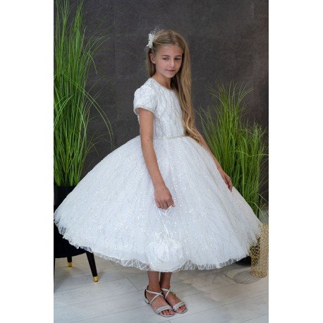 HANDMADE WHITE FIRST HOLY COMMUNION DRESS T-983