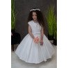 JOAN CALABRESE WHITE TEA-LENGTH FIRST HOLY COMMUNION DRESS STYLE PJ-08