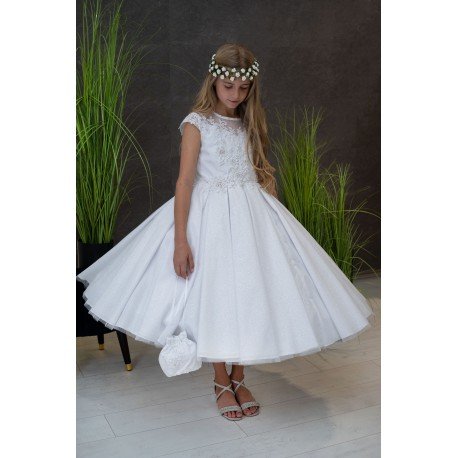 HANDMADE WHITE FIRST HOLY COMMUNION DRESS T-985