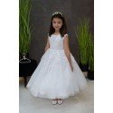 JOAN CALABRESE WHITE TEA-LENGTH FIRST HOLY COMMUNION DRESS STYLE PJ-15