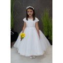 JOAN CALABRESE WHITE TEA-LENGTH FIRST HOLY COMMUNION DRESS STYLE PJ-06