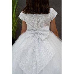 JOAN CALABRESE WHITE TEA-LENGTH FIRST HOLY COMMUNION DRESS STYLE PJ-06