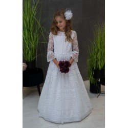 White Handmade Lace First Holy Communion Dress Style DEBORA