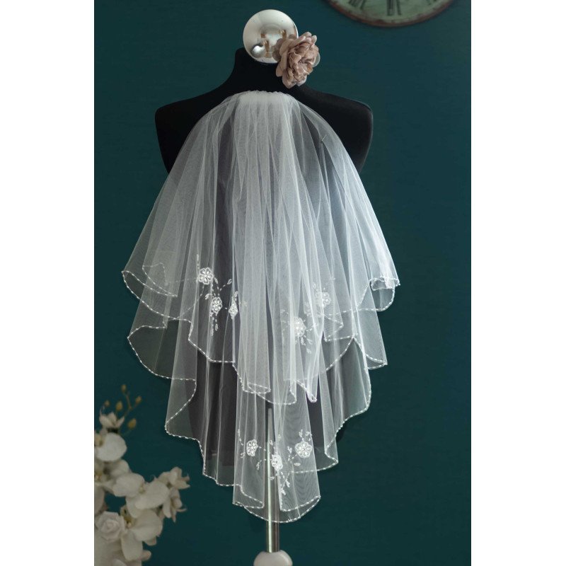 White First Holy Communion Veil Style CV150