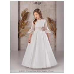 CARMY IVORY/PINK HANDMADE FIRST HOLY COMMUNION DRESS STYLE 3209