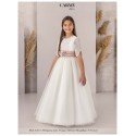 CARMY IVORY/PINK HANDMADE FIRST HOLY COMMUNION DRESS STYLE 3216