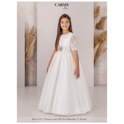 CARMY IVORY/PINK HANDMADE FIRST HOLY COMMUNION DRESS STYLE 3112