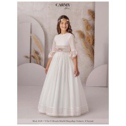 CARMY IVORY/PINK HANDMADE FIRST HOLY COMMUNION DRESS STYLE 3628