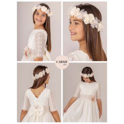 Carmy Handmade Ivory/Pink First Holy Communion Dress Style 3808