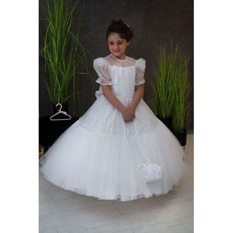 HANDMADE WHITE FIRST HOLY COMMUNION DRESS T-115