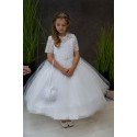 HANDMADE WHITE FIRST HOLY COMMUNION DRESS T-107