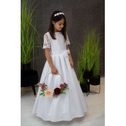 White Handmade First Holy Communion Dress Style DELIA BIS