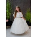 Handmade Ivory Ballerina Length First Holy Communion Dress Style CENNET SHORT IVORY