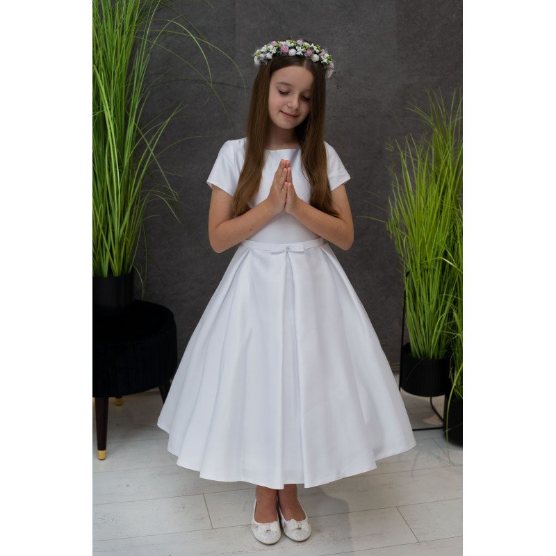 Simple Elegant Handmade First Holy Communion Dress style Demi Short