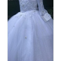 HANDMADE WHITE FIRST HOLY COMMUNION DRESS STYLE T-964