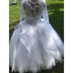 HANDMADE WHITE FIRST HOLY COMMUNION DRESS STYLE T-964