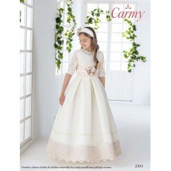 CARMY HANDMADE IVORY/PINK UNIQUE FIRST HOLY COMMUNION DRESS STYLE 2303 EP