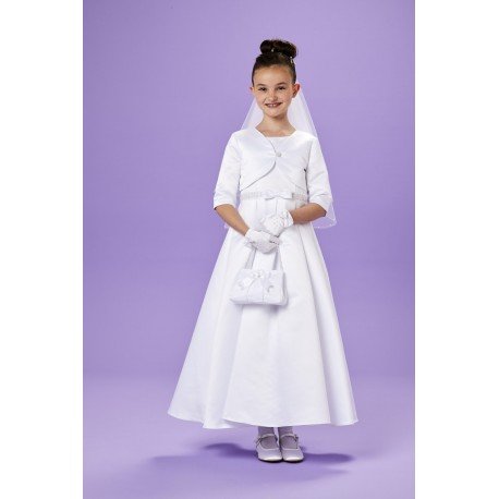 Peridot White First Holy Communion Dress & Bolero Set Style SINEAD