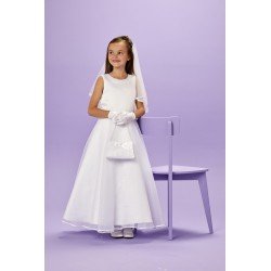 Peridot White First Holy Communion Dress Style FLORENCE