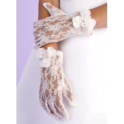 Ivory Lace First Holy Communion Gloves Style ALICE