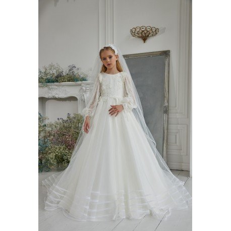 BEAUTIFUL IVORY FIRST HOLY COMMUNION DRESS STYLE 3306