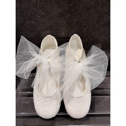 Handmade Ivory First Holy Communion Spanish Shoes Style 700810