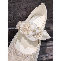 HANDMADE IVORY FIRST HOLY COMMUNION SPANISH SHOES STYLE 390807