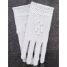 White Handmade First Holy Communion Gloves Style CM2810