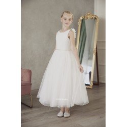 TETER WARM IVORY HANDMADE FIRST HOLY COMMUNION DRESS STYLE DS13