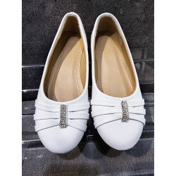 White Leather First Holy Communion Shoes Style A103