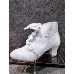 White Satin First Holy Communion Boots Style 5812