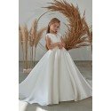 White First Holy Communion Dress Style FM075