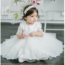 TETER WARM HANDMADE BABY GIRL IVORY CHRISTENING DRESS STYLE B47