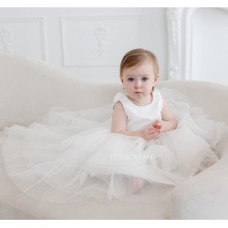 TETER WARM HANDMADE BABY GIRL IVORY CHRISTENING DRESS STYLE B105