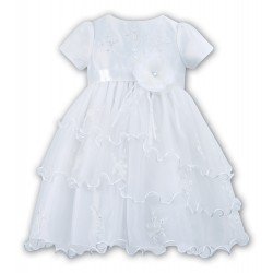 Sarah Louise Baby Girls White Christening Dress Style 070016