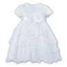 Sarah Louise Baby Girls White Christening Dress Style 070016