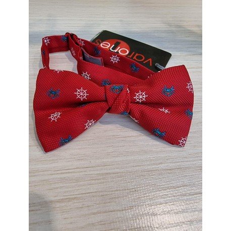 ONE VARONES BOYS RED FIRST HOLY COMMUNION/SPECIAL OCCASION BOW TIE WITH MARINE MOTIF STYLE 10-08025 165