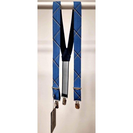 Light Blue Chequered Holy Communion/Special Occasion Suspenders Style 10-09029F