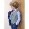 One Varones Green Chequered First Holy Communion/Special Occasion Waistcoat Style 10-10014 88