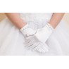 White Satin First Holy Communion Gloves Style 793