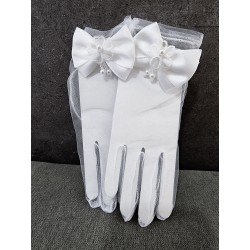White First Holy Communion Gloves Style CG757