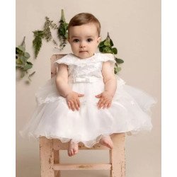 Christening Baby Girl Dress in White Style HAZEL