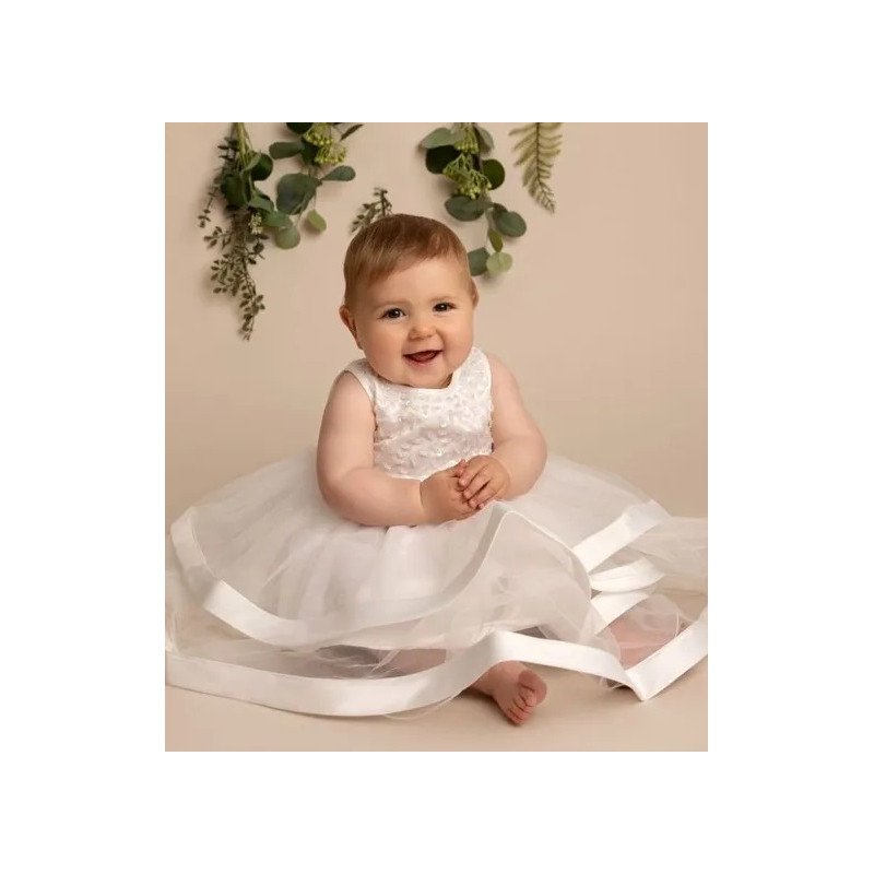 Christening Baby Girl Dress in Ivory Style JORJA BIS