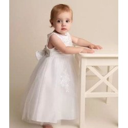 CHRISTENING BABY GIRL DRESS IN WHITE STYLE LAYLA